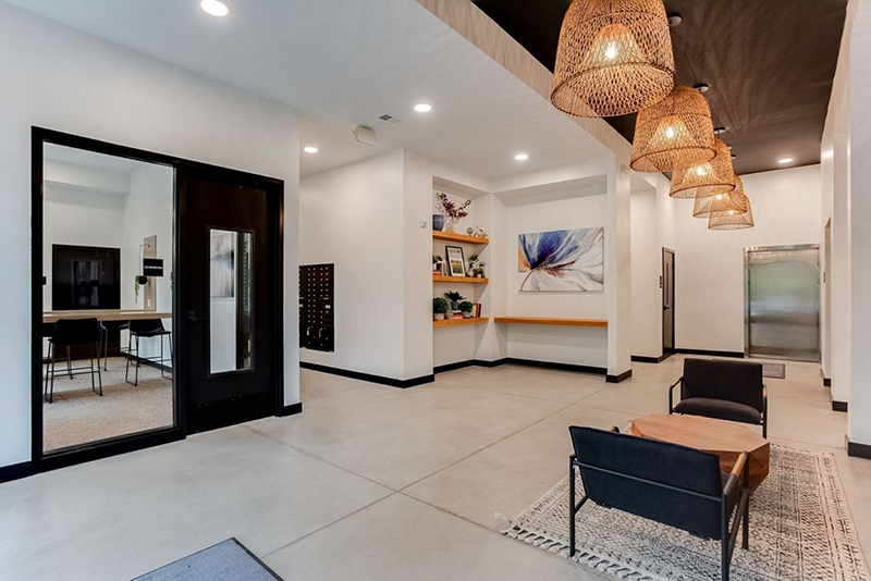 the lobby with seating areas