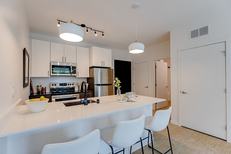 the kitchen