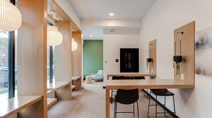 community seating and work area