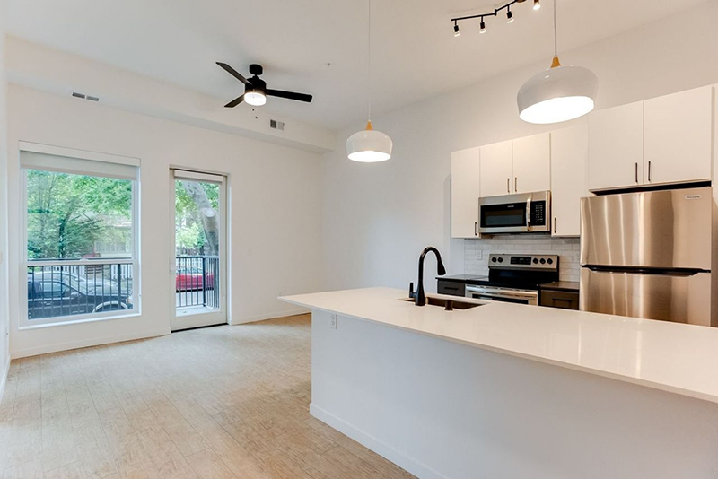 the kitchen