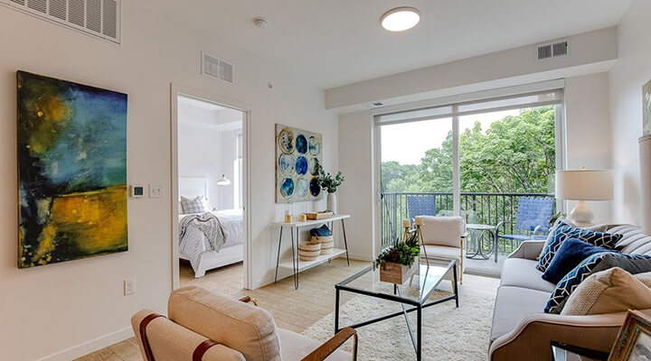 an apartment living room