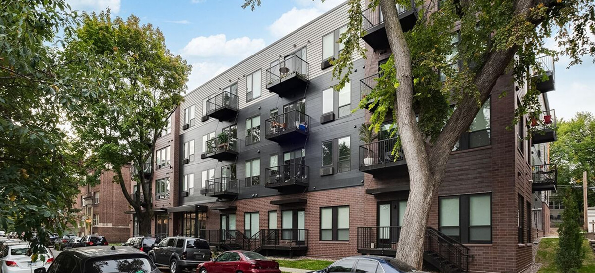 the Alexander apartment building from the street